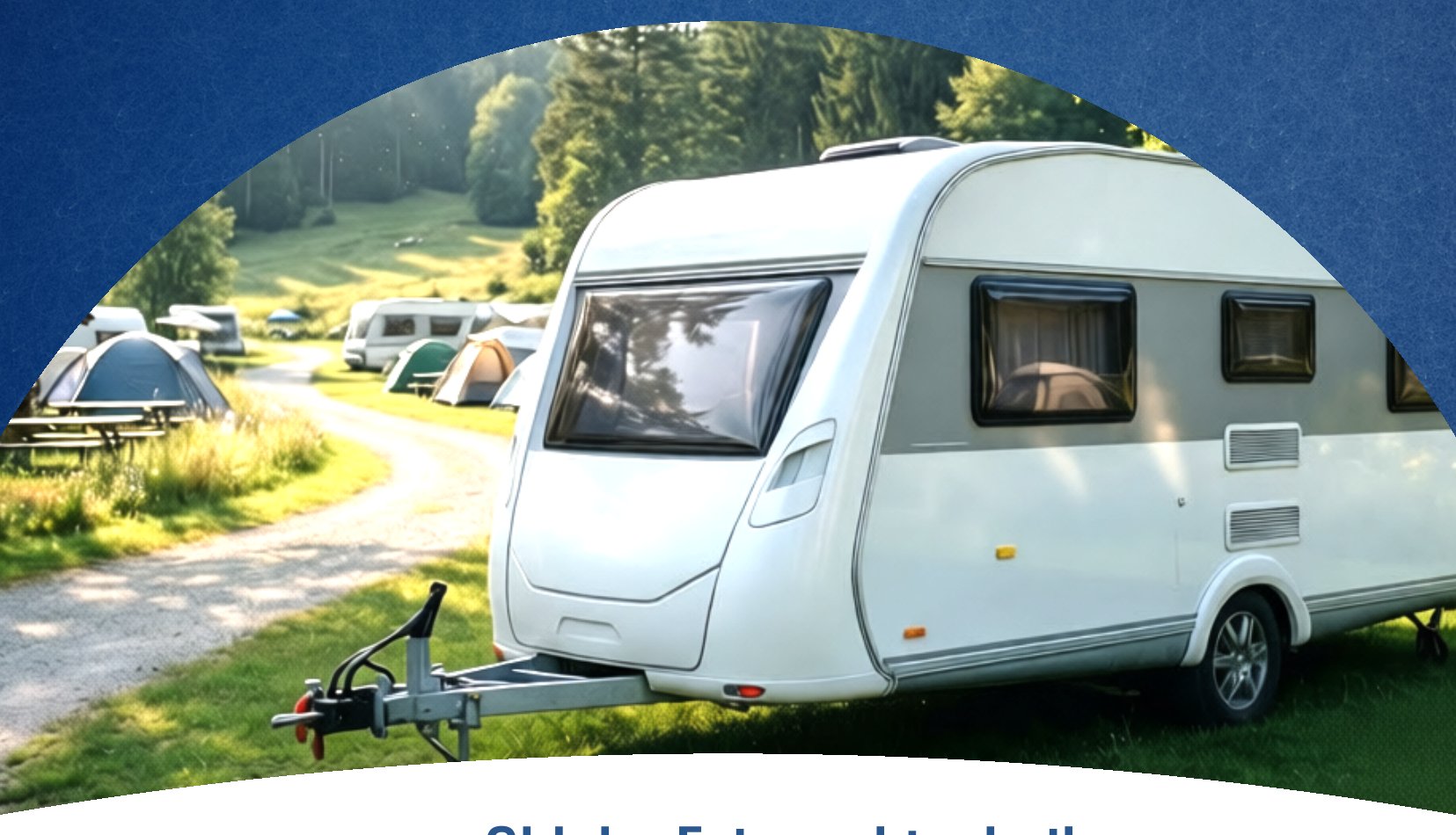 Wohnwagen auf einem Campingplatz im Grünen